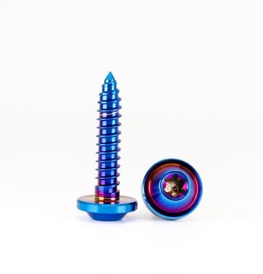 สกรูโลหะผสมไทเทเนียมรถจักรยานยนต์ Tc4 ไล่ระดับสีน้ำเงินม่วงมาตรฐาน ANSI ASME