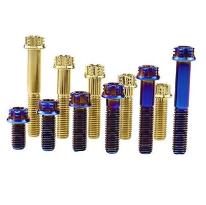 สลักเกลียวโลหะผสมไทเทเนียม M6 Torx ในหน้าแปลนแฟนซีสำหรับการดัดแปลงรถจักรยานยนต์