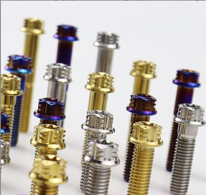 สลักเกลียวโลหะผสมไทเทเนียม M6 Torx ในหน้าแปลนแฟนซีสำหรับการดัดแปลงรถจักรยานยนต์
