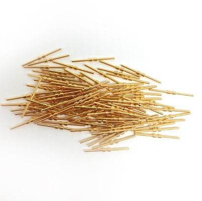 ทองเหลืองชุบทองเข็มแข็งชุบทองทดสอบ Pogo Pin / ปลอกนิ้วสปริง