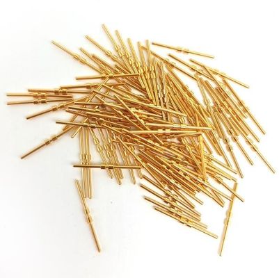ทองเหลืองชุบทองเข็มแข็งชุบทองทดสอบ Pogo Pin / ปลอกนิ้วสปริง