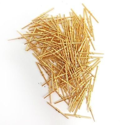 ทองเหลืองชุบทองเข็มแข็งชุบทองทดสอบ Pogo Pin / ปลอกนิ้วสปริง